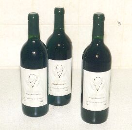 Bottles of homemade wine